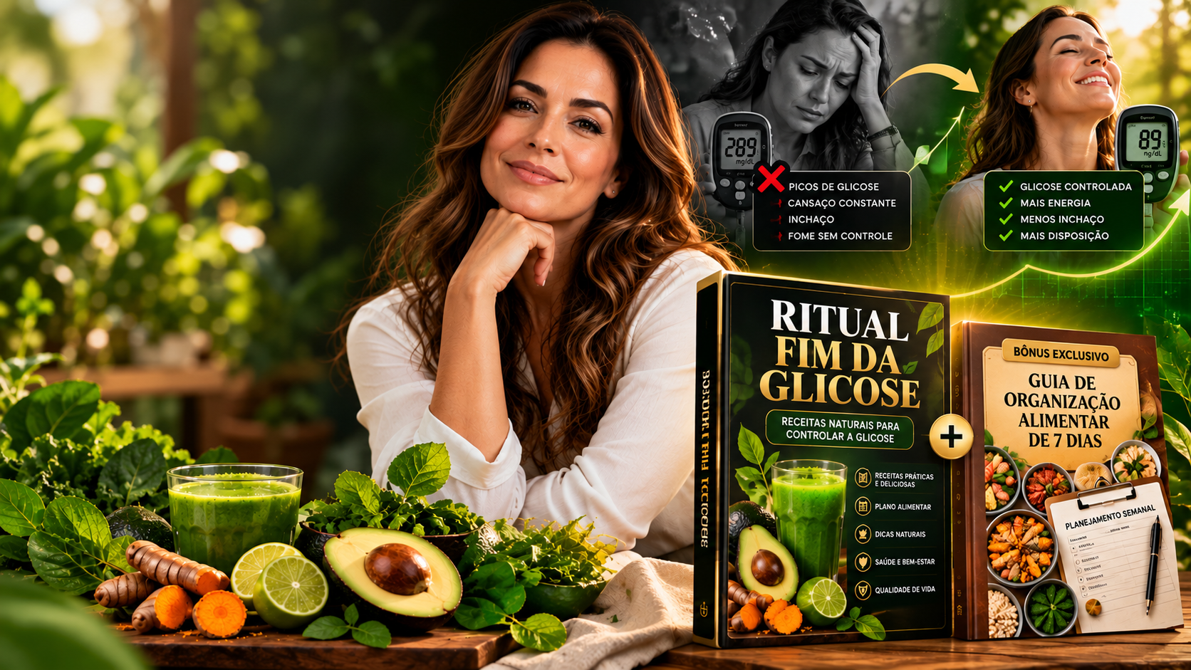 Dra. Priscila Prado com os ingredientes do ritual